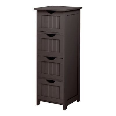 VINGLI 12W x 32H Skinny Floor Storage Cabinet with 4 Drawers