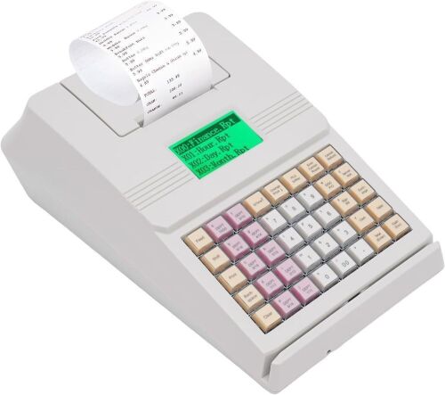 40 Keys Electronic 40W Commercial Cash Register, 8-Bit Display, 2 RS232 Ports & 10,000 PLU