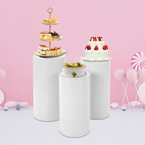 Iron Cylinder Pedestal Stand Display 3PCS