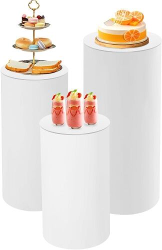 3 PCS White Cylinder Stands
