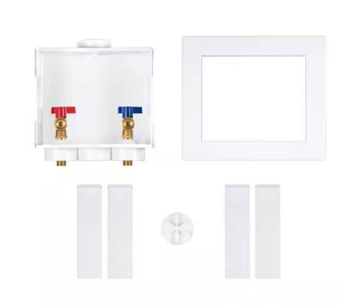 Oatey Quadtro 1/2 in. Copper Sweat x 3/4 in. MHT Washing Machine Valves w/ Outlet Box and 1/4 Turn Brass Screw-On Ball Valves
