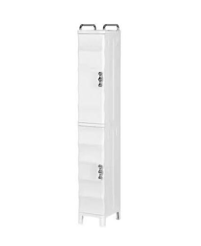VECELO White 52.76 in. Slim Storage Cabinet with Adjustable Shelves