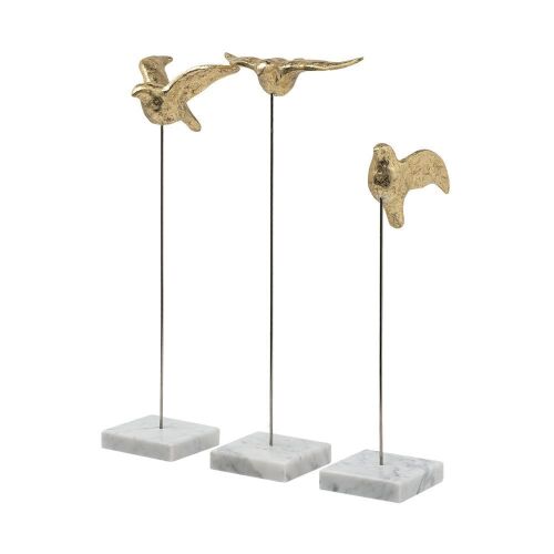 Aya Gold Metal Decorative Birds, Set of 3