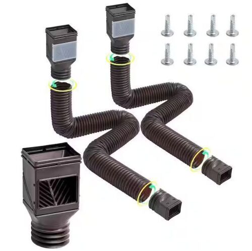 VEVOR Flexible Rain Gutter Downspout Extensions, 2-Pack
