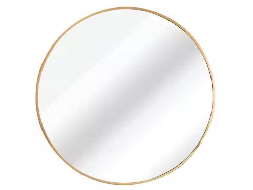 24 in. Round Gold Metal Framed Wall Mirror