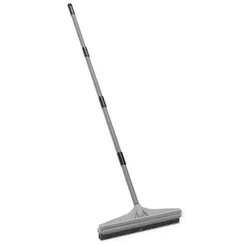 61-Inch Artificial Grass Turf Carpet Rake, 2-in-1 Nylon Brush & Rubber Broom for Carpets, Grass, Turf, Rugs & Mats
