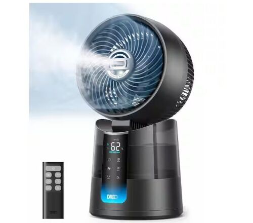 DREO TurboCool 512 CFM 6-Speed Indoor Misting Portable Evaporative Cooler for 1400 sq. ft. with 150° Oscillation