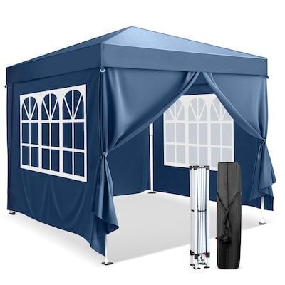 VINGLI 10x10 FT Pop Up Canopy Tent with 4 Sidewalls 2 Doors and 2 Windows