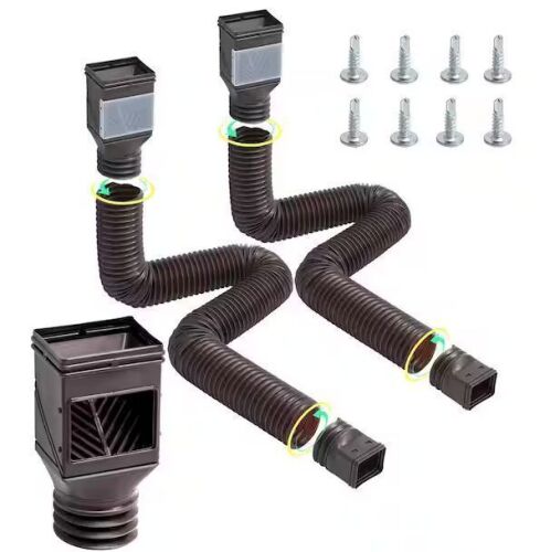 VEVOR Flexible Rain Gutter Downspout Extensions, 2-Pack