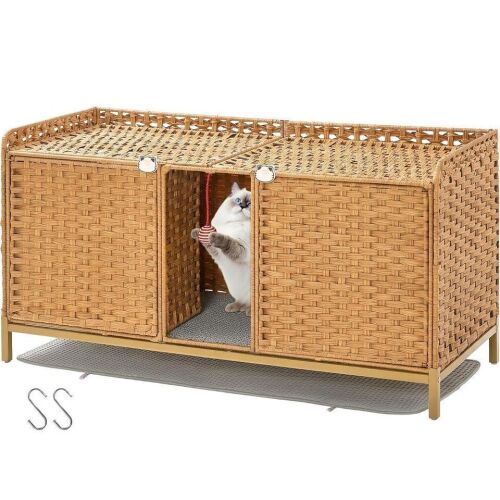 Rattan Cat Litter Box Enclosure