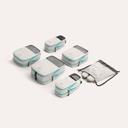 Bagsmart Blast 6 In 1 Compression Packing Cubes Travel Set - Peyote Beige