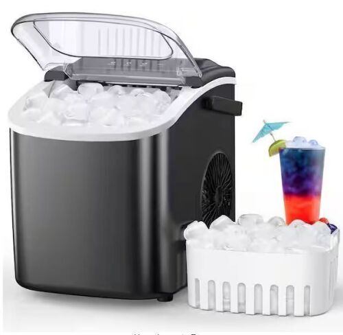 8.7in. W 26lb Per Day Portable Countertop Bullet Ice Maker