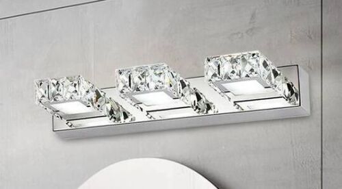 3-Light Square Silver Modern Vanity Light