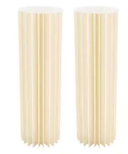 39.4 in. Tall Indoor/Outdoor White Foldable Cardboard PVC Plastic Cylinder Flower Stand (2-Piece)