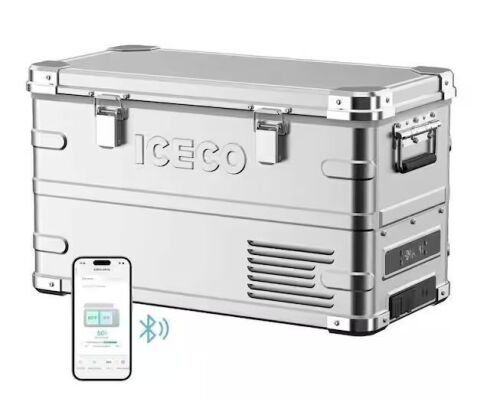ICECO APL35 Aluminum 1.24 cu. ft. Manual Defrost Dual Zone Portable Freezer in Silver