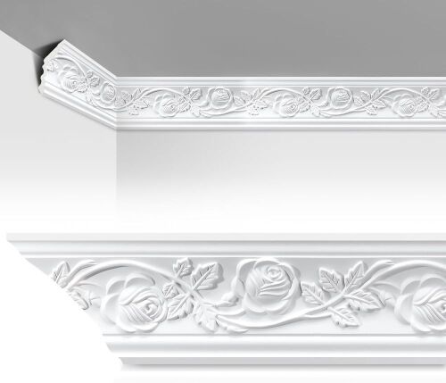 Lot of (5) Ceiling Crown Molding Trim, Floral, 4 pc
