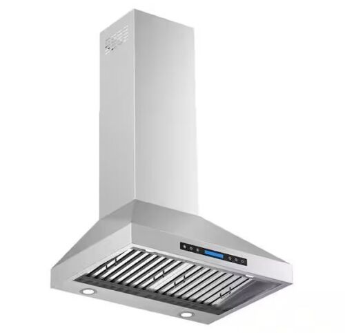 INATECK 30 in. 900 CFM Convertible Wall Mount Downdraft in Stainless Steel with 4-Lights, Touch Control LCD and Remote