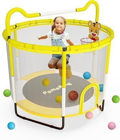 Kids 4.5FT Indoor Outdoor Trampoline with Enclosure Net