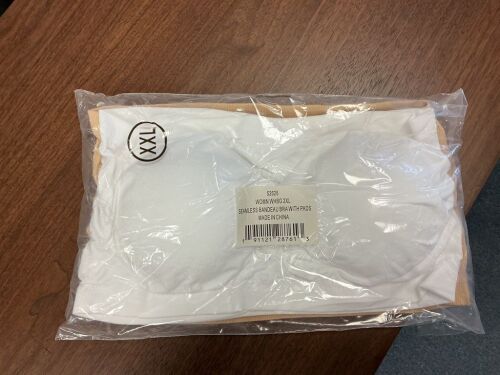 Womens Seamless Bandeau Bra With Pads, 2XL, Lot of 10 - 2 Packs