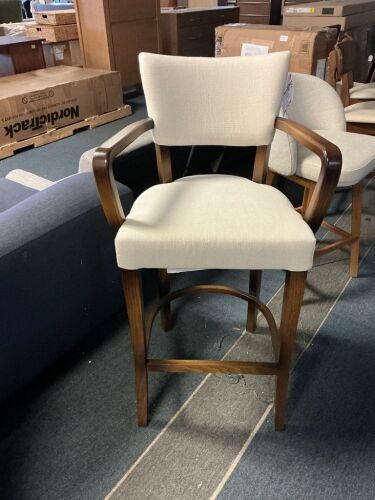 Bar Stool, Cream & Wood