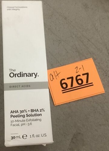 The Ordinary AHA 30% + BHA 2% Peeling Solution, Advanced Exfoliating Peel for Brighter Skin