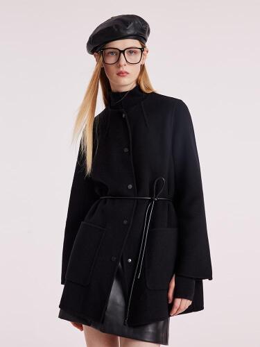 Tencel Wool Double-Faced Coat With Belt