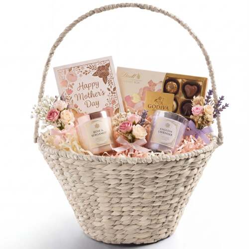 Handwoven Large Gift Basket for DIY Holiday's & Celebrations, W/Handle, 20In