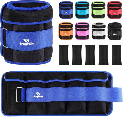 Fragraim Adjustable Ankle Weights 1-10 LBS Pair with Removable Weight for Jogging, Gymnastics, Aerobics, Physical Therapy