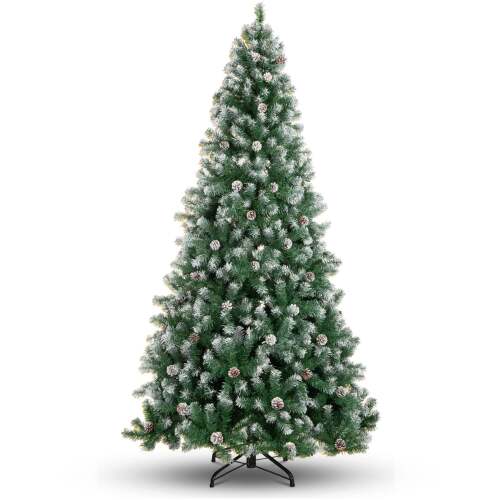 Pre-Decorated Christmas Tree w/ Pinecones, Flocked Branch Tips