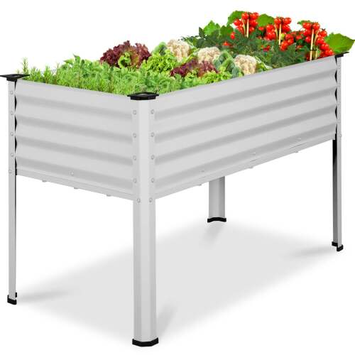 Elevated Galvanized Metal Garden Bed w/ Corner Protectors - 48x24x30in