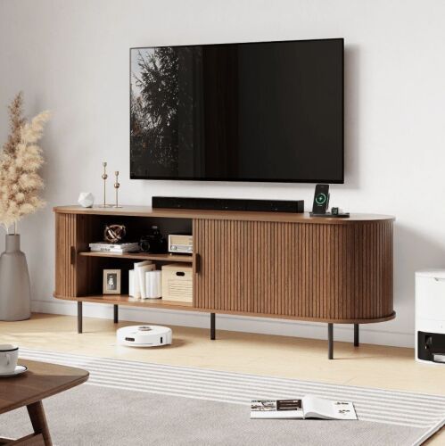 TV Stand Wood Entertainment Center with Storage