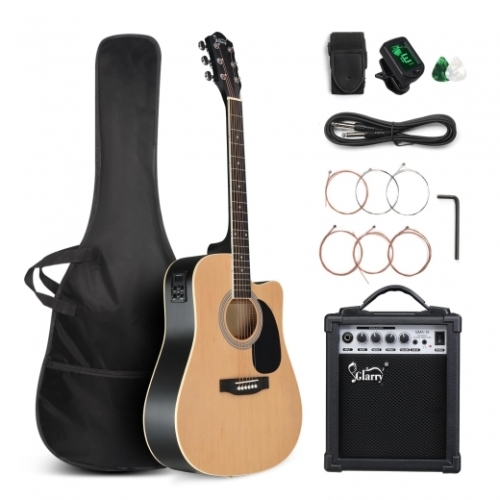 Glarry GMA101 41 Inch EQ Acoustic Guitar w/15W Amp Burlywood