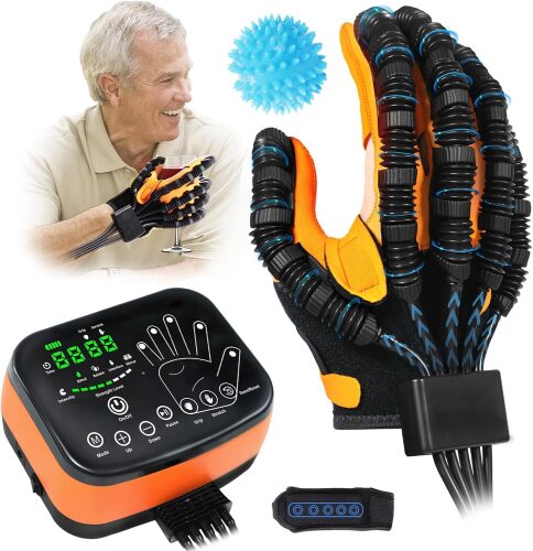 8th Generation Robotic Hand Glove for Stroke Rehab, Hand Therapy Equipment,Glove for Stroke Recovery, 4 Modes, Adjustable Intensity, Touch Panel