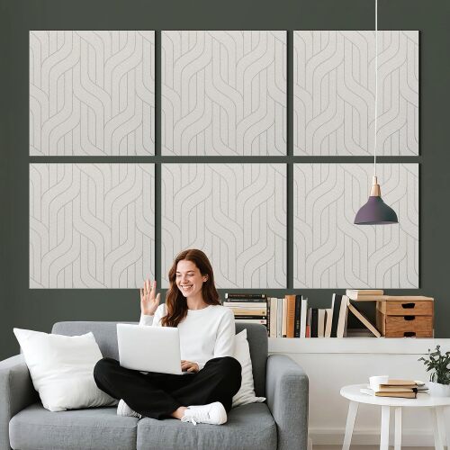 Minimalist Acoustic Wall Panels, Decorative Sound Absorbing Panels, 6 Pack Polyester Fiber Acoustic Panels, 23.6" X 23.6" X 0.36", For Reducing Echo In Living Rooms, Bedrooms, And Home Offices.