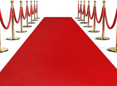 SALLOUS 450 GSM Extra Thick Red Carpet Runner 4x30 ft, Heavy-Duty Reusable Rug Runner for Party, Non-Slip Red Carpet with Rubber Backing, Aisle Runway Rug for Weddings, Events Decorations