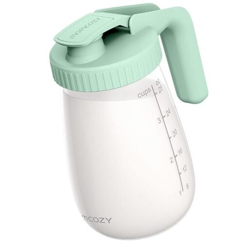 Momcozy Breast Milk Pitcher, Glass Storage Container Wide Mouth, 32oz Green