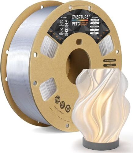 OVERTURE High Speed PETG Filament 1kg Transparent