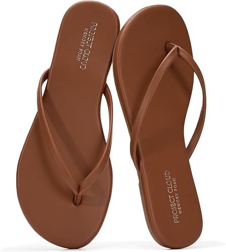 Project Cloud Flip Flops for Women Memory Foam Flats Sandals
