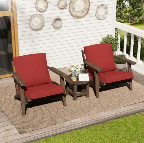 Crestlive Products - 24x24 Inch Water-Repellent Deep Seat Outdoor Cushions, Fade-Resistant Replacement for Patio Furniture - Chili Red