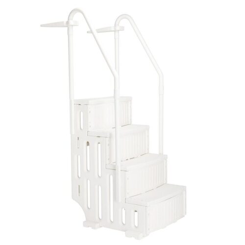 VINGLI 4 Steps Pool Ladder Heavy-Duty Safety Step for Above Ground Pools Stair Entry System with Handrails Beige