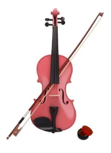 Winado - 1/8 Violin for Kids Age 4-5, Beginner Violin 1/8, Acoustic Pink Violins with Hard Case, Bow, Rosin, Bridge