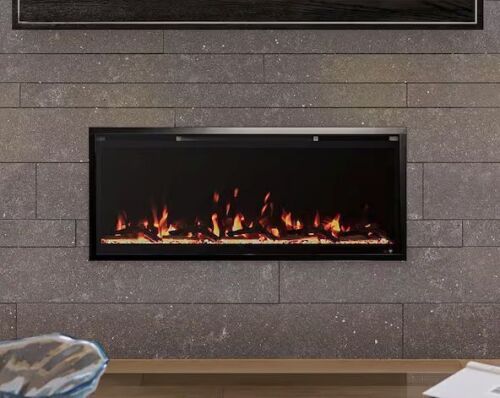 Modern Ember Aerus Slim 42 in. Wall-Mounted Smart Electric Fireplace Heater with Multi-Color Flames, 5000 BTU, Wi-Fi & Remote Control