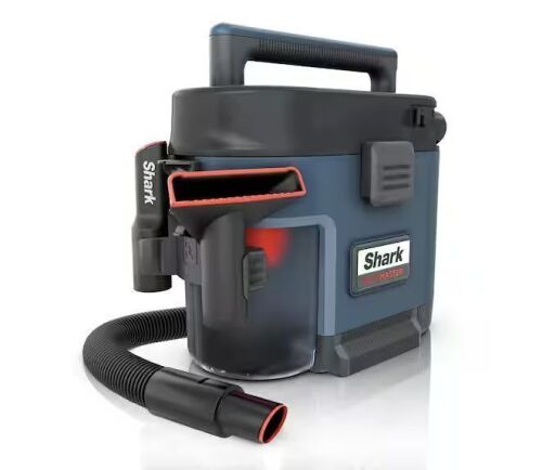 Shark MessMaster Portable 1 Gal. 7-Peak HP Corded Wet/Dry Vacuum with Self-Rinsing and AnyBag technology in Navy