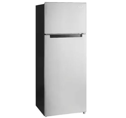 Vissani 7.2 cu. ft. Top Freezer Refrigerator in Fingerprint Resistant Stainless Steel Look - Dented