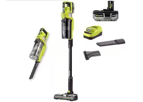 RYOBI ONE+ HP 18V Cordless Pet Stick Vacuum Cleaner Kit with 4.0 Ah HIGH PERFORMANCE Battery and Charger