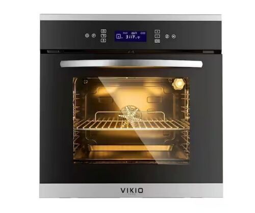 VIKIO 24 in. 2.83 cu. ft. Built-in single Electric Wall Oven with Convection and Manual Clean in Stainless Steel, 11 Funtions - Dented