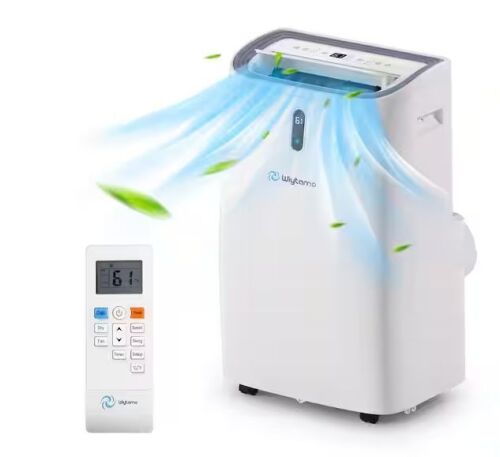 14,000 BTU Portable Air Conditioner Cools 700 sq. ft. with Heat, Dehumidifier and Fan Remote Control in White
