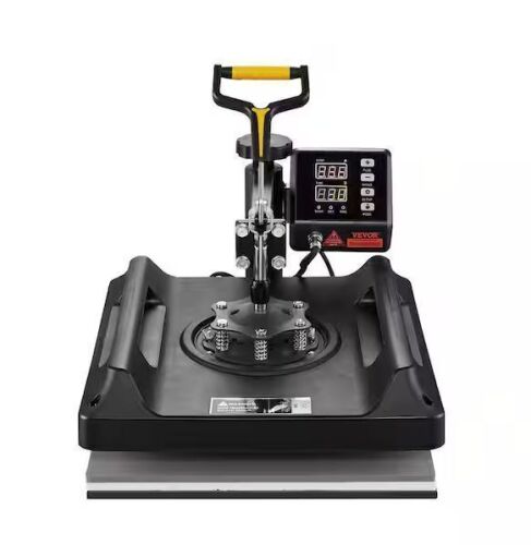 VEVOR 8 in. 1 Combo Heat Press Machine 15x15 in., Swing Away T Shirt Printing Machine Digital Control, Black