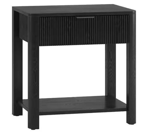 Meyer&Cross Pomona Black Grain 1 Drawer 23. 625in. W Nightstand