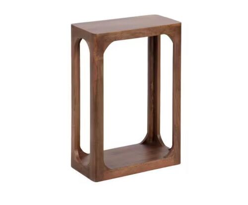 Kate and Laurel Dahl 16 in. Walnut Brown Rectangle Solid Wood End Table